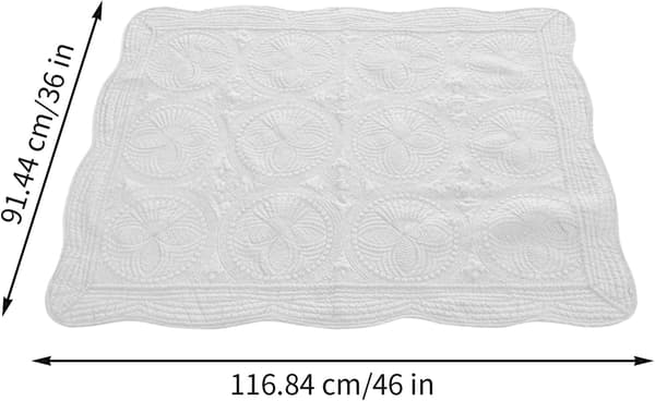 Småbarnsteppe - Preget vattert babyteppe - Maskinvaskbart bærbart småbarnsbarnehageteppe, sammenleggbart svøpeteppe for barnevogn bil [DB] White