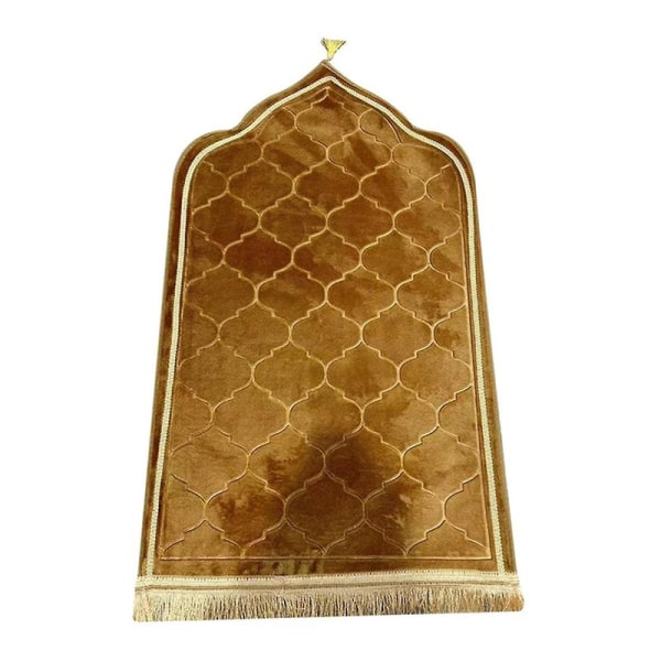 Muslimsk bedetæppe Bærbart rejsegudstjenestemåtte Ramadan Skridsikre tæpper prægede gulvtæpper Champ [DB] Champagne Color