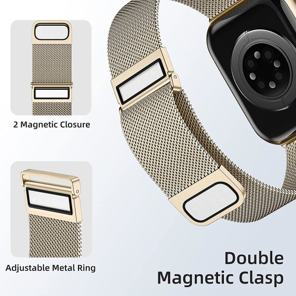 Metallremmar som är kompatibla med Apple Watch -rem 42 mm 44 mm 45 mm 49 mm, magnetiskt ersättningsband i rostfritt stål för Iwatch-serien 8 7 6 5 4 3 2 1 Se Ult