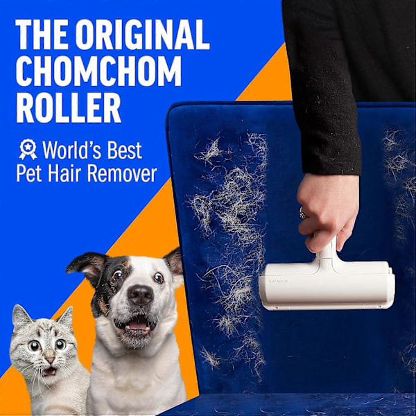 Chom Chom Rulle Fjerner Dyrehår og Gjenbrukbar Lo-rulle - ChomChom Katte- og Hundehårfjerner for Møbler, Sofa, Teppe, Klær og Være [db]