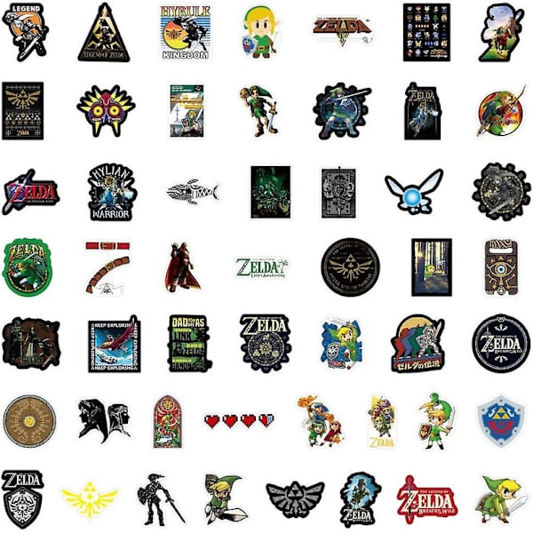 50 kpl The Legend Of Zelda -tarroja Peli Vesipullotarrat, Vedenpitävät Tarrat DB