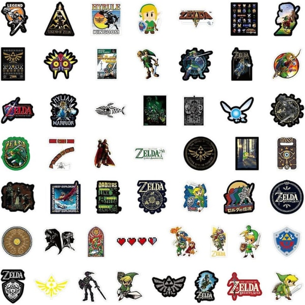 50 Pack The Legend of Zelda -tarroja Game Vesipullotarroja, vedenpitäviä tarroja DB