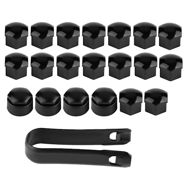 20 stk. 17 mm Møtrik Bilhjul Auto Nav Skrue Beskyttelse Tyverisikring Dæk Kapsel {Db} Black