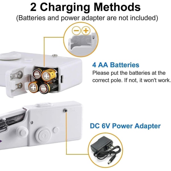 Elektrisk håndsymaskine - Med USB-kabel og tilbehørstaske - Til begyndere og voksne - Mini symaskine [DB]
