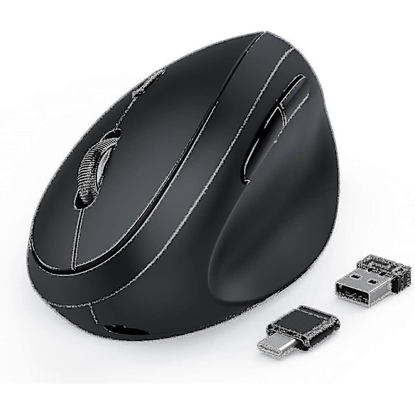 Vertikal Trådlös Mus, Jelly Comb Ergonomisk Mus Minskar Belastningen på Handleden, Enkel Växling Mellan 3 Datorer Med Bluetooth, Usb Eller Type C Anslutning