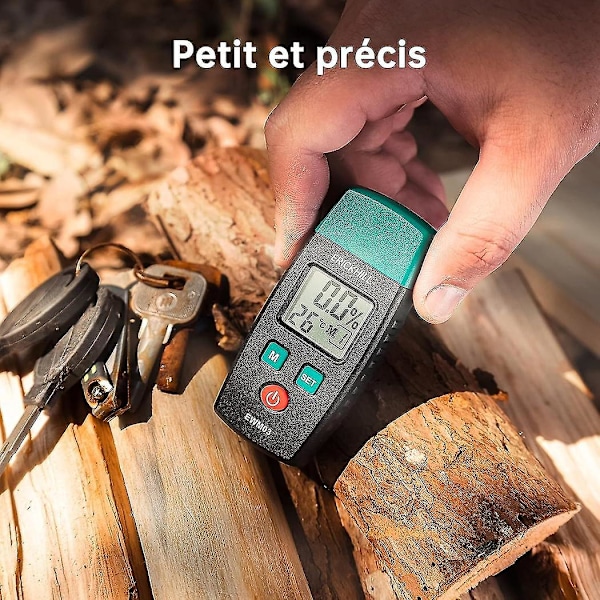 Homeenilmaisin - Erickhill Ewm03 Pin-kosteusmittari LCD-näytöllä, 5 tilaa, vihreä taustavalo [db]