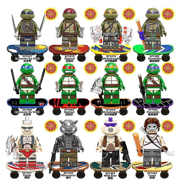 Teenage Mutant Ninja Turtles 12 Byggeklodser Ninja Minifigurer Samlede Byggeklodser Legetøj S db