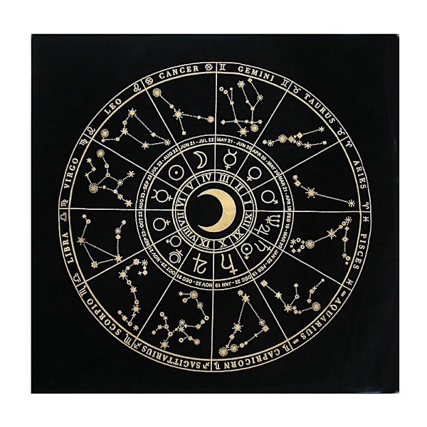 Rl Musta Kulta Ja Musta Pöytäliina, Halloweenin Ennustaminen Tarot-Kortti, Alkemian Muoti Dekoraatio, Painatus, Alttari, Astrologia