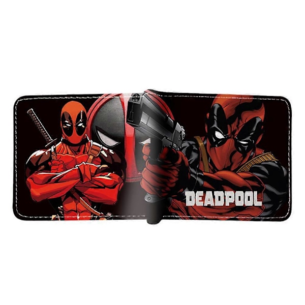 Marvel Deadpool Spiderman Superhelt Møntpung PU Tegnebog Børn Drenge Piger Tegneserie Kort Bifold ID Kort Holder Pung Gave {Db} C