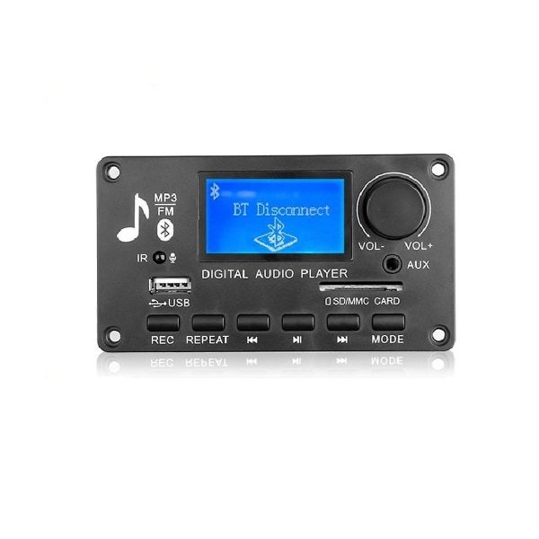 Dc 12v Mp3 Dekooderivahvistin Auto Radio Vastaanotin Mp3-Soitin Bluetooth V5.0 Usb Sd Moduuli Mp3 Fm Aux Tallennus