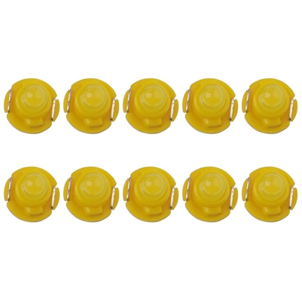 10 stk T3 Led 1smd 12v Bil Instrumentbræt Indikatorlys Indvendig Læselampe Pærer {db} Yellow