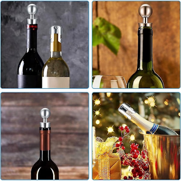 4 st vinflaskeproppar champagneproppar mousserande vinstoppare rostfritt stål flaskhållare förslutare för öppnad champagne vin prosecco flaska stängning