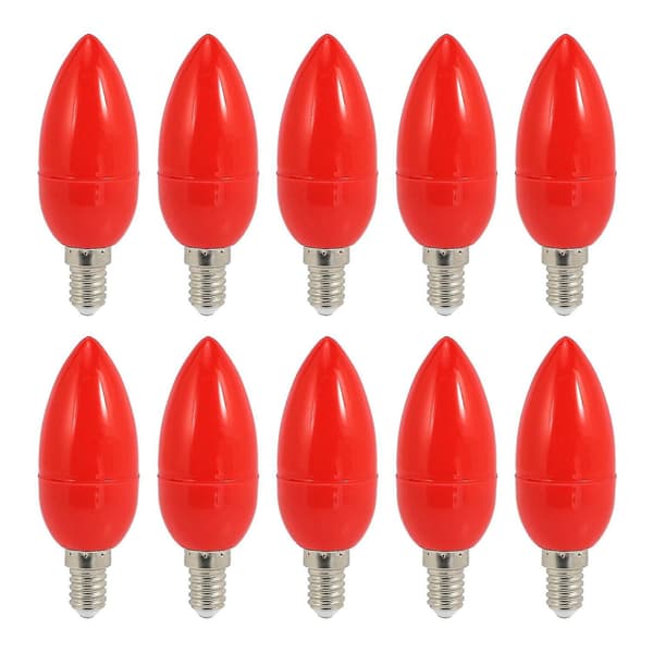 10x LED-ljus, röda, energibesparande, E14