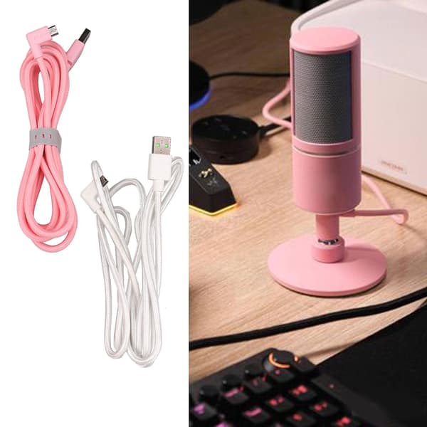 Til Razer Seiren X USB Streaming Mikrofon Mikrofonskabel USB Opladerledning Ledning db White
