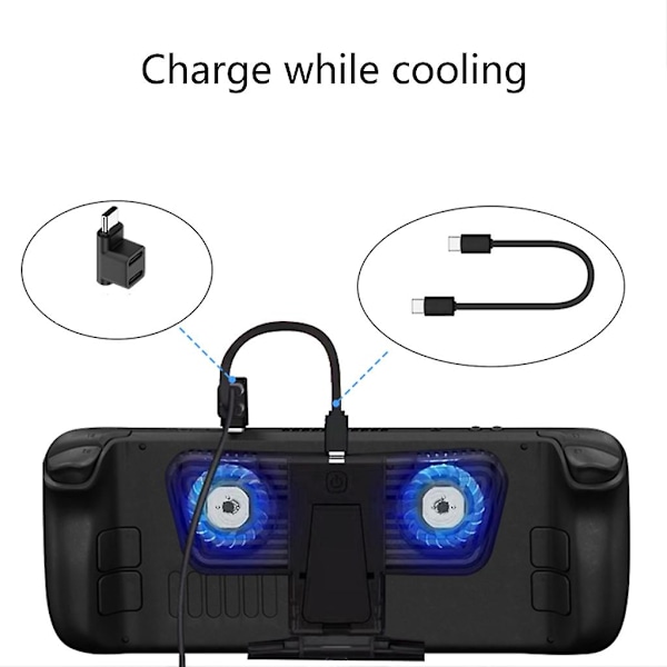 100W Typ C-adapter för Steam Deck Typ C En-till-två-adapter USB C Typ C [DB] Vertical bend