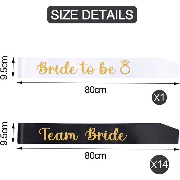 15-piece Hen Party Accessories Sashes Set - Bridal Shower Decor