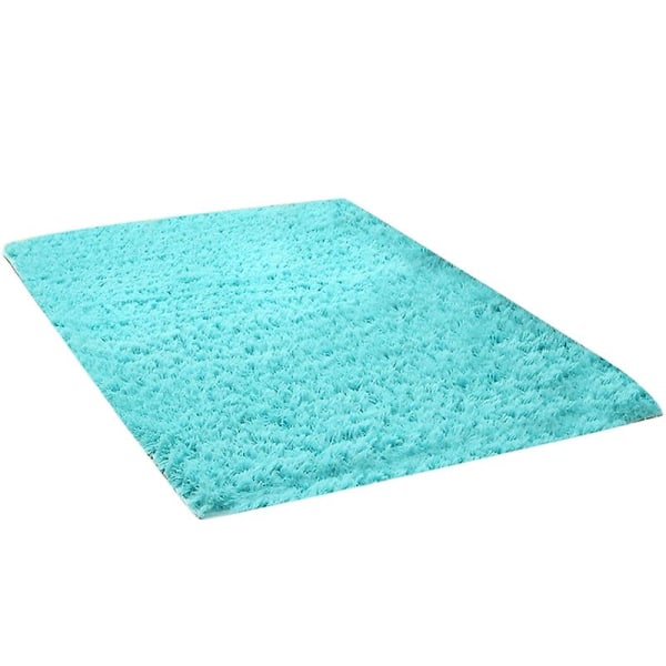 Varmt ultrablødt stue tæppe Shaggy børneværelse Gulvmåtte Tæppe Boligindretning Jikaix Sapphire Blue 50 X 120cm