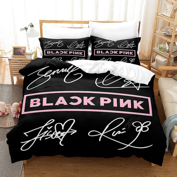 Db B08 Blackpink 3d-tryckt sängklädesset påslakan örngott present till barn AU single 140x210cm