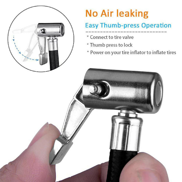 Inflatorslang Lätt Att Applicera Hög Flexibilitet Icke-tömd Bil Luftdäck Chuck Inflator Pumpslang [DB] 40cm