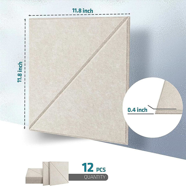 12 Pack Akustikpaneler, 12 X 12 tum Dekorativa Ljudisoleringspaneler, Vägg Och Tak Akustiska P