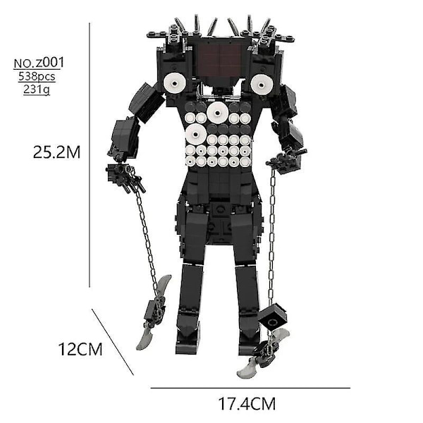 Skibidi Toalett Leksak Byggsten Titans Kameraman Tv Man Kameraman Speakerman Skibidi Toalett Klocka Man Titans Borr Högtalare Db 25cm
