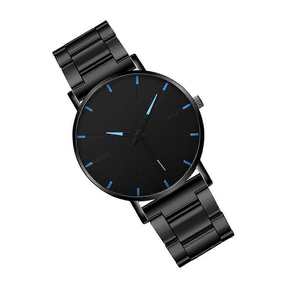 Armbandsur i stål för män Mode Quartzklocka Casual Style[DB]