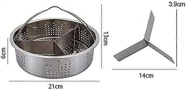 Grid Basket Divider Trio Separator Kurvstativ Sett Tilbehør, Dampkurver i Rustfritt Stål [DB]