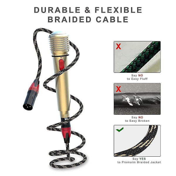 6-pak XLR-kabler, XLR han til hun mikrofonkabel, 3-benet balanceret XLR-højttalerkabel til mikrofon Mi [db] As Shown