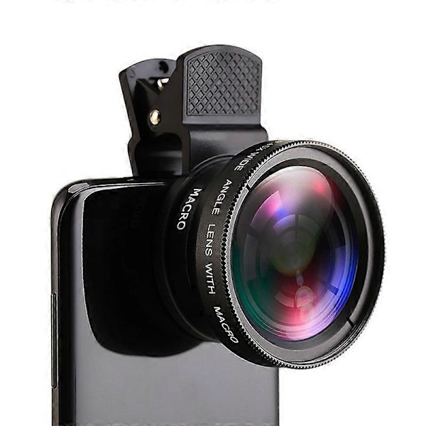 Universal Mobile Professional 37MM 0.45X 49UV Super Vidvinkel + Makro 2-i-1 Telefonlins [DB]