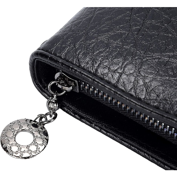 Kvinners lange hodeskallepunge gotisk pung for kvinner pu skinn clutch lommebok veske hodeskalle håndveske gave