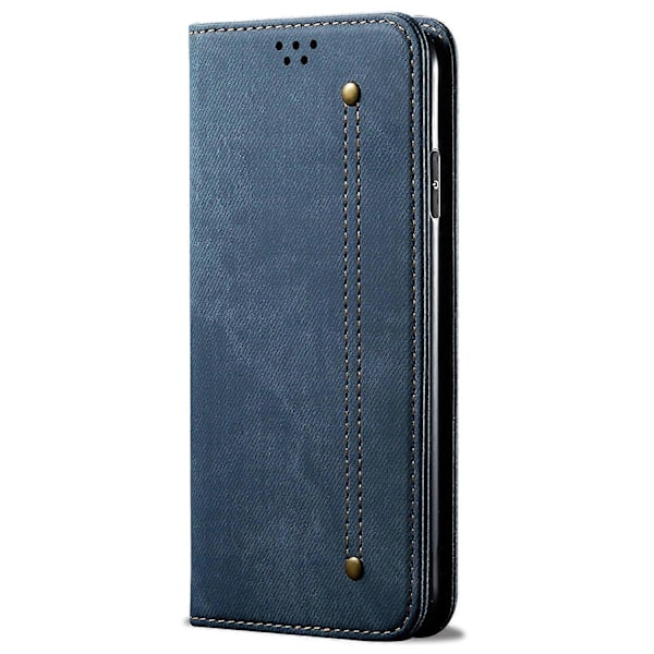 För Xiaomi 15 Ultra Skal Jeans Tyg Textur Anti-Rep Läder Ställ Telefonfodral - Kaffe [DB] Multicolor Blue