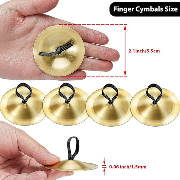 20 Stykker Finger Cymbaler Bukkedans Fingerdans Finger Zills Musikk Instrument for Danser Fest (Gull) Gull {Db}