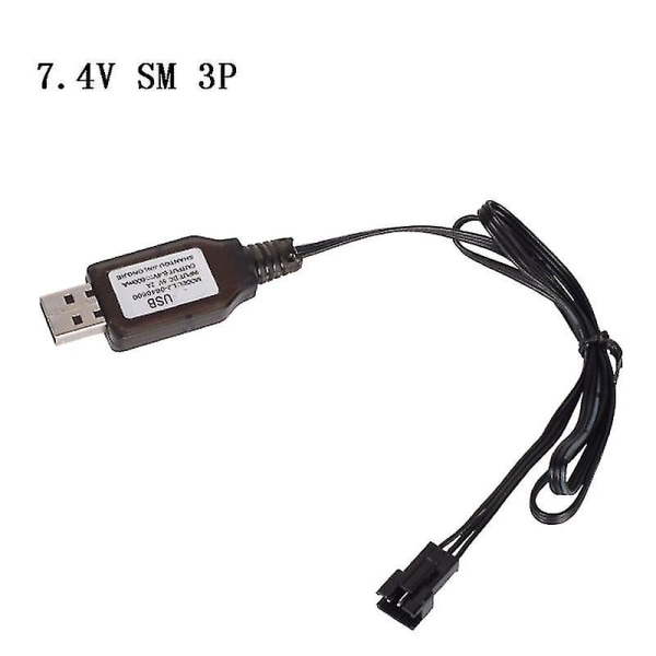 6.4v/7.4v laturi Li-ion Battery Sm-3p Rc Toys Kaukosäädin Lelu Sm3p Kannettava USB laturi (7.4V)