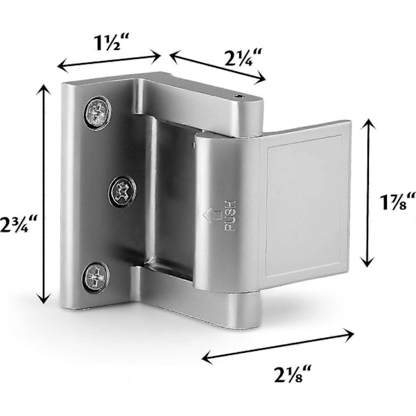 Dörrlås Förstärkare Sekretess Dörrlås För Insvingande Dörrar Extra Hög Resistens Hem Dörrsäkerhetslås{ DB} Silver