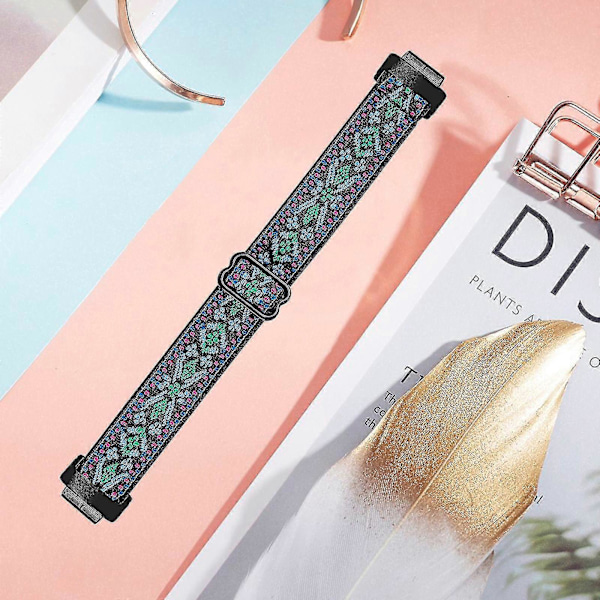 DB Armband för Fitbit Inspire 3 Nylon Elastisk Flätad Solo Loop Sportklockarmband med Svart Kontakt - 4# 19