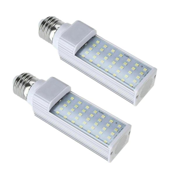 2x Fishpod Hvid Plante Akvarium 7w Gro Lys Led Tank Fisk Koraller Pære E27 Lampe Db