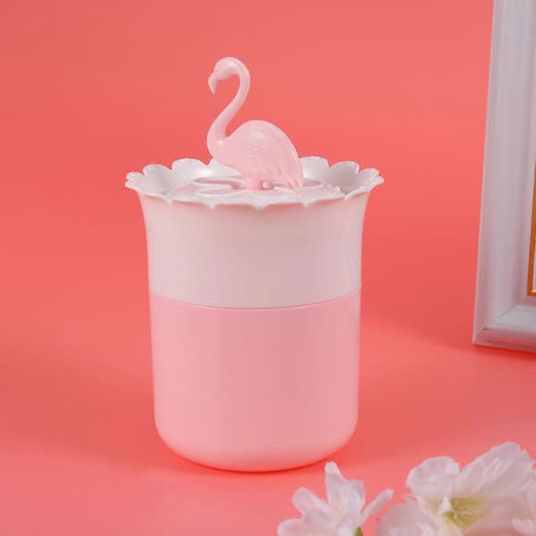 Flamingo bomullspinne förvaringslåda för förvaring 1 st med lock för sminkorganisation[DB]