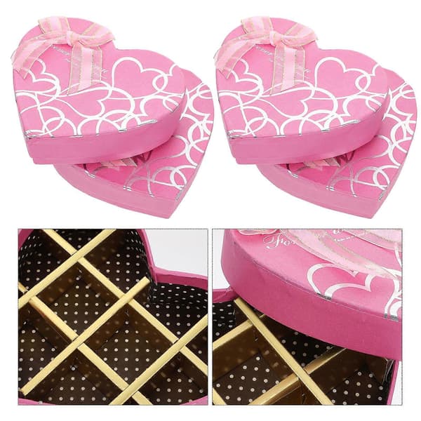 Hjerteformet chokoladeæske til gaveindpakning 4 stk. Valentinsdag opbevaringsæsker[DB]