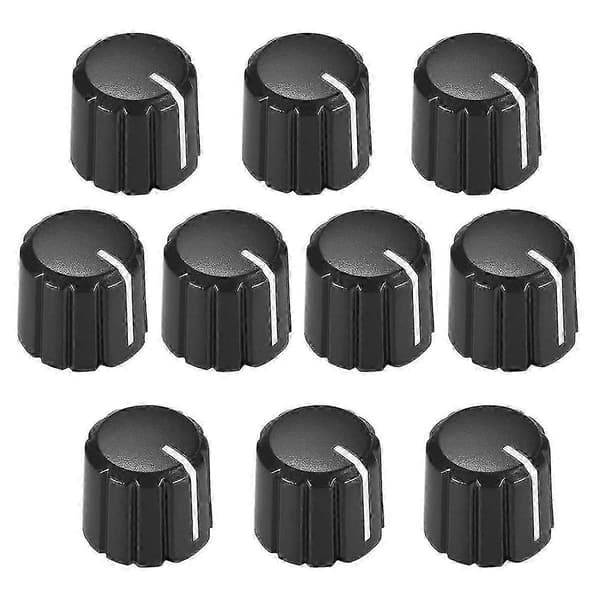 10 st Svarta D Typ 6mm Potentiometerknoppar för Elgitarr Volym & Ton [DB] Black  White