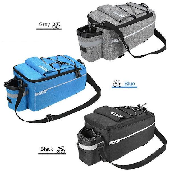 Isoleret Bagagepose til Bagagebærer på Cykel, Refleks MTB Cykel Pannier Taske Skuldertaske {db} Black