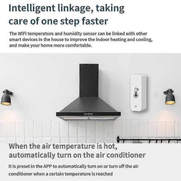 1x Tuya Wifi Temperatur- och Luftfuktighetssensor Inomhus Termometer Hygrometer SND {Db}