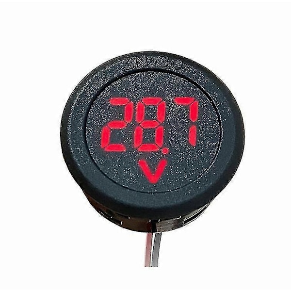 Ny Digital Voltmeter LED Voltmeter Mätinstrument Rund Voltmeter 4v-100v Start DC Digital Display Voltmeter [DB]