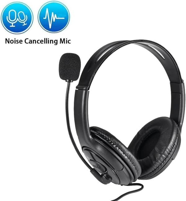 USB computerheadset - Bærbar USB-headset med mikrofon - Komfortabel computer med lydløs moderne til VoIP Skype MS Teams konferenceklasse[DB]