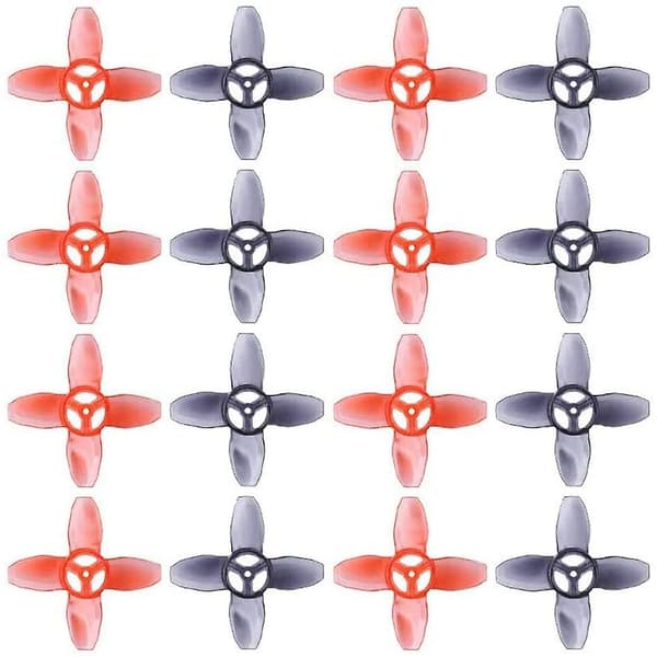 16 stk. Avan Tinyhawk Turtlemode Propeller 40mm 4-Blade 1,5mm Hul, til 0802 Motor Indendørs FPV Dron [db] Redblack