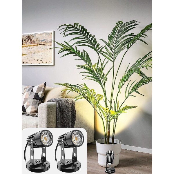 Led Spot Lights 5w Up Lights Innendørs Spotlight Lampe For Planter, 3 Fargetemperatur Moduser Landskap Up Light [DB] 2 Pack