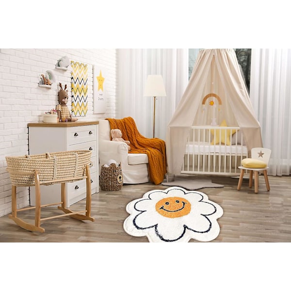 Heyone Smiley Face Teppe Solsikke Teppe Søt Badematte Bad Dekorasjon Absorberende Badekar Matte Supermyk Og Fluffy Matte 31.5in [DB]