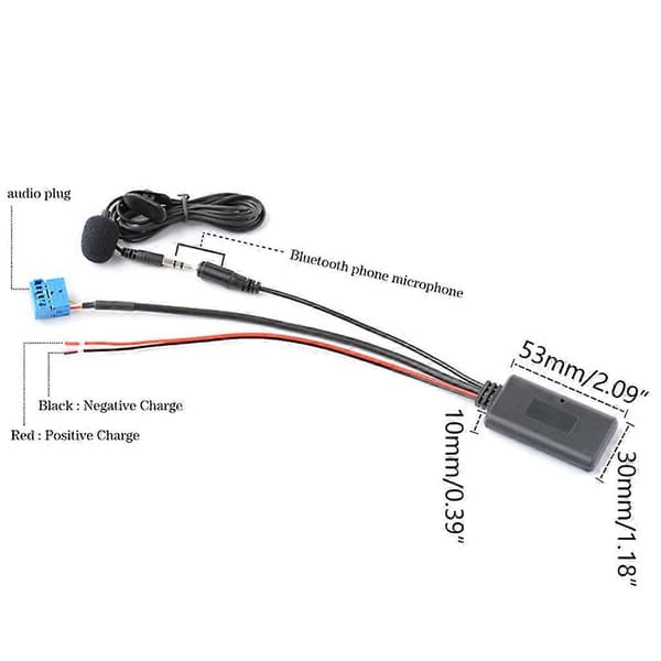 Bluetooth-kompatibel mikrofonmottaker 3,5 mm bil AUX-adapter for CD20 30/50 db