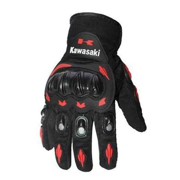 Håndklær Nye 1 par Kawasaki Full Finger Motorsykkelhansker Motocross Luvas Guantes Moto Racing Beskyttende Utstyr Hanske [DB] L Red