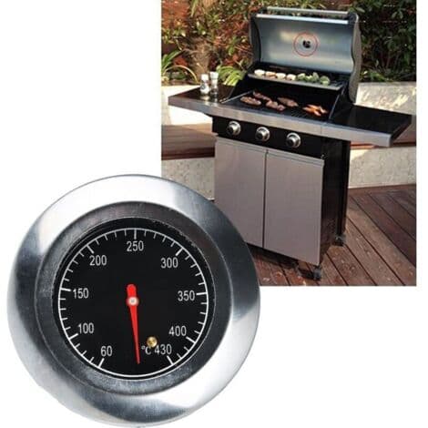 CHOYCLIT Termometer i rustfrit stål, metaltermometer, til grill i rustfrit stål, gasgrill, (60°C - 430°C)[DB] Multicolor