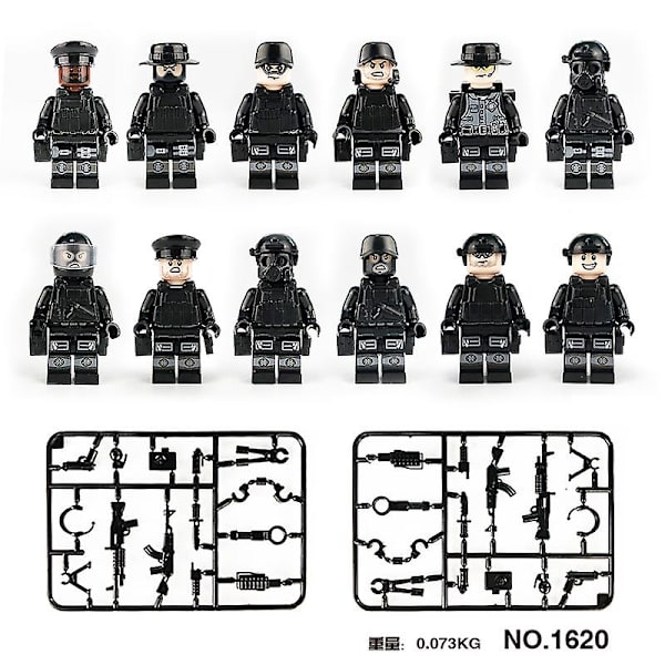 Militärserie Monterad Skurk 22 Minifigurer [DB] 1SET Black